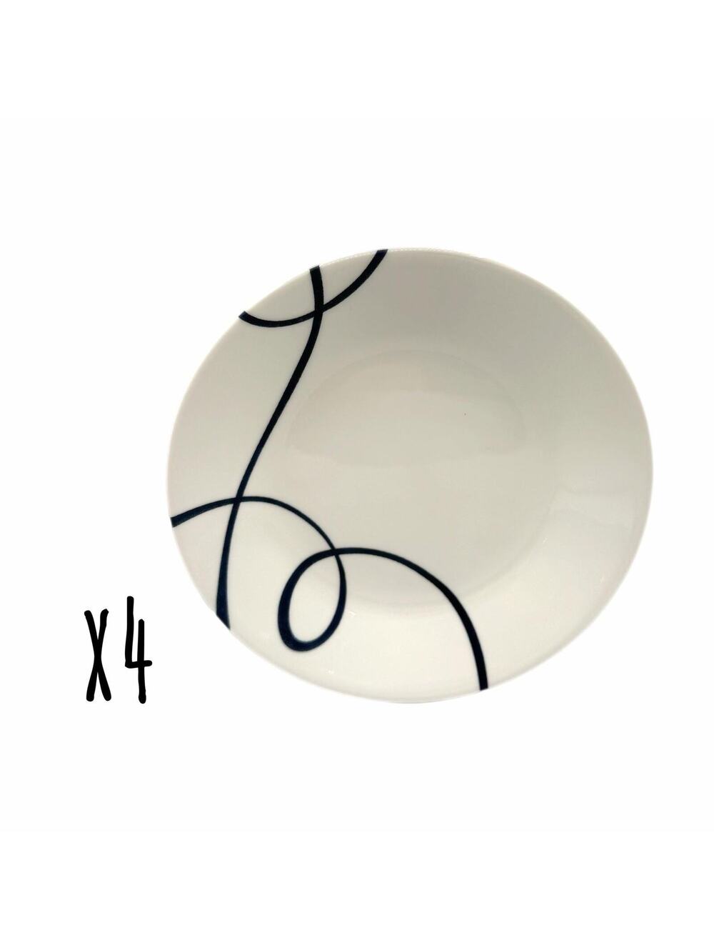 Set of 4 Vintage Corelle Lia 6.75” Bread Plate – Cobalt Blue Swirl